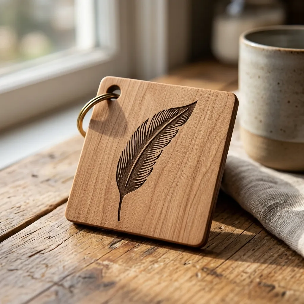 Palm Leaf Engraved Keychain: A Symbol of Growth and Stillness