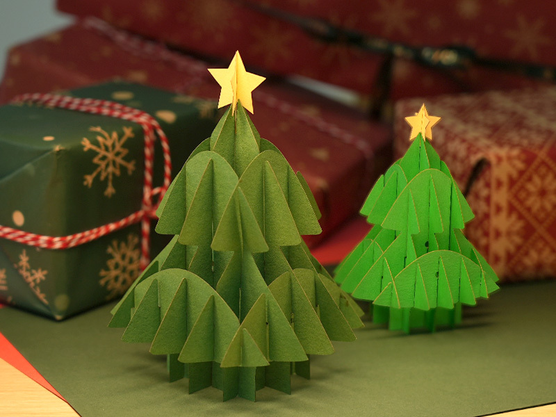 Laser cut paper Christmas trees